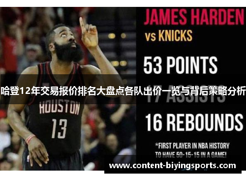 哈登12年交易报价排名大盘点各队出价一览与背后策略分析